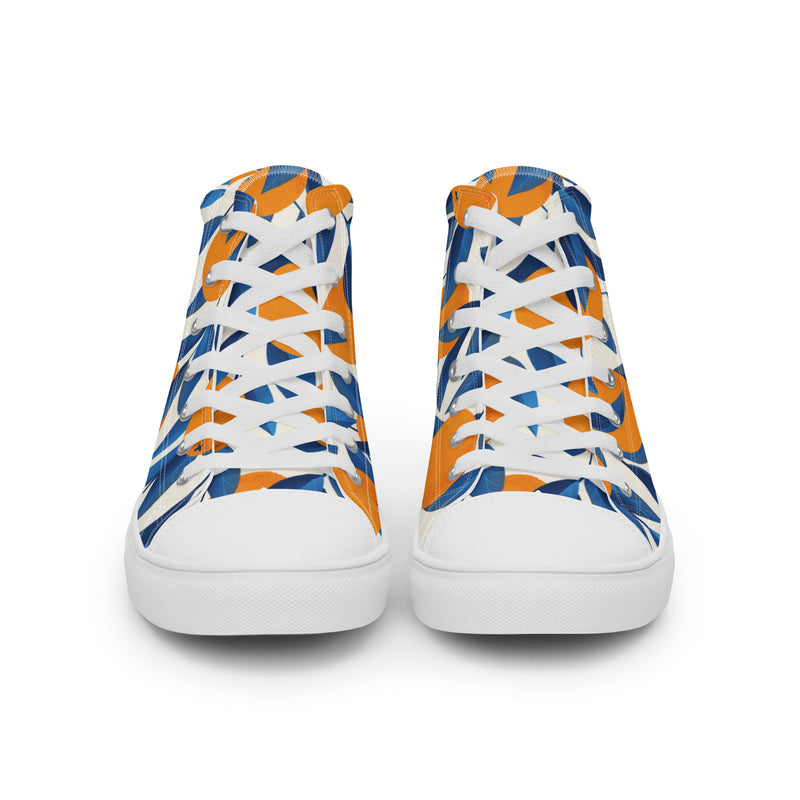 Blue Leaf High Top #111 - Close Up Detail | HA!LO Canvas Sneakers