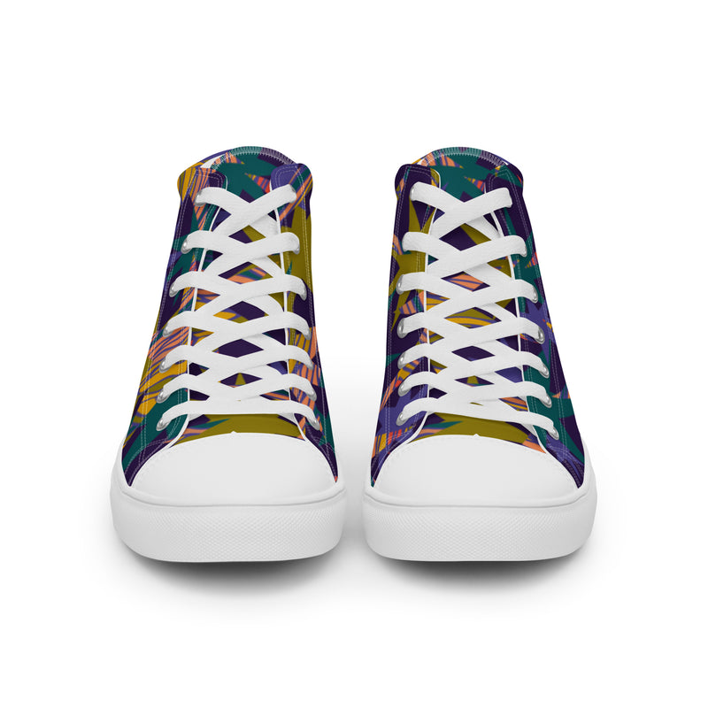 Abstract Tropical High Top #113 - Close Up Detail | HA!LO Canvas Sneakers