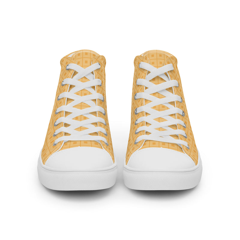 Gold Honeycomb High Top #143 - Close Up Detail | HA!LO Canvas Sneakers