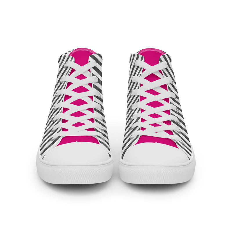 Striped Pinstripe High Top #160 - Close Up Detail | HA!LO Canvas Sneakers