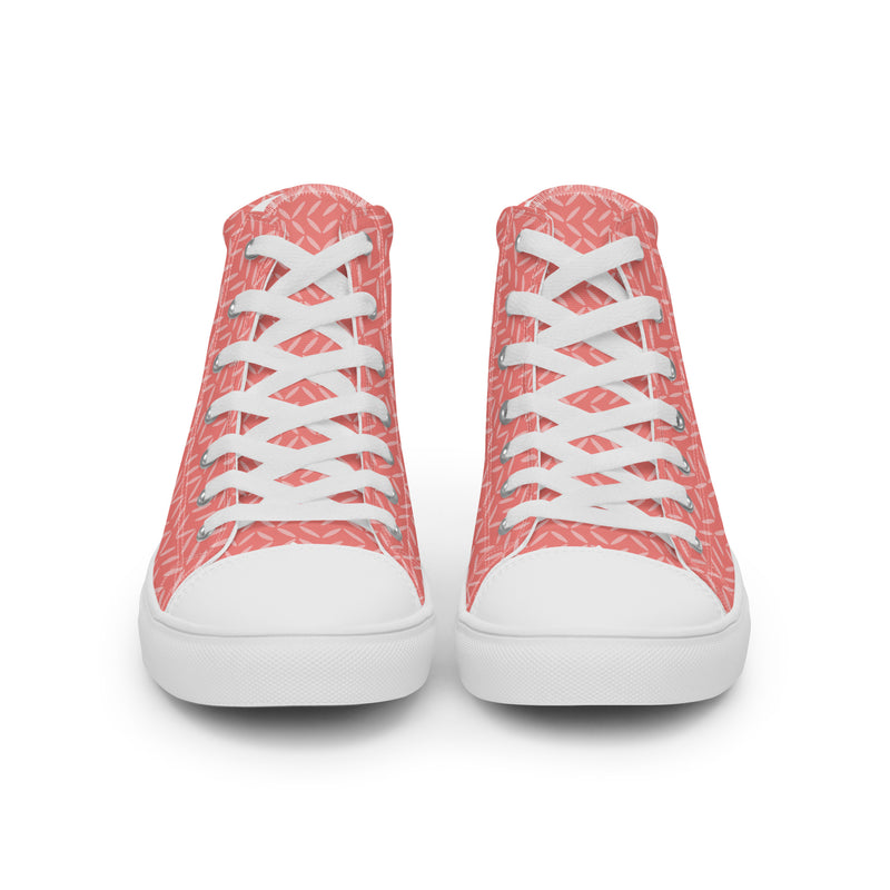 Coral Maze High Top #170 - Close Up Detail | HA!LO Canvas Sneakers