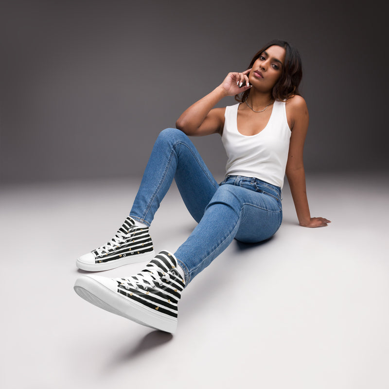 Gold Stripe High Top #187 - Sole Detail | HA!LO Canvas Sneakers