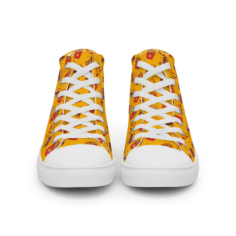 Fast Food Yellow High Top #195 - Close Up Detail | HA!LO Canvas Sneakers