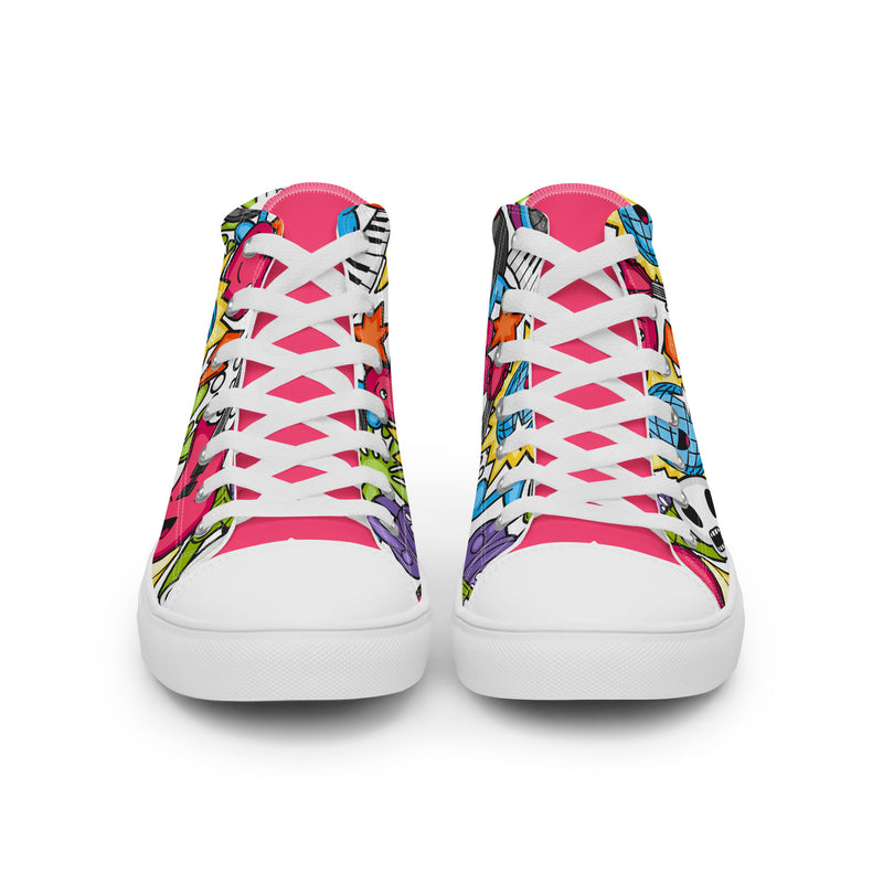 Sugar Skull High Top #218 - Close Up Detail | HA!LO Canvas Sneakers