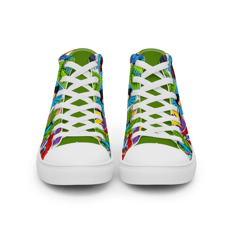 Pop Art Hero High Top #213 - Back View | HA!LO Canvas Sneakers