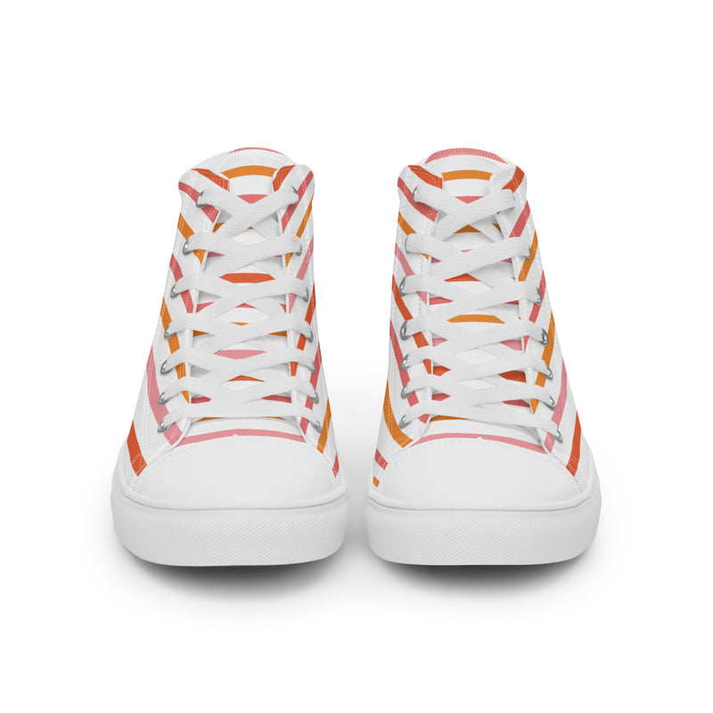 Orange Stripe High Top #237 - Close Up Detail | HA!LO Canvas Sneakers