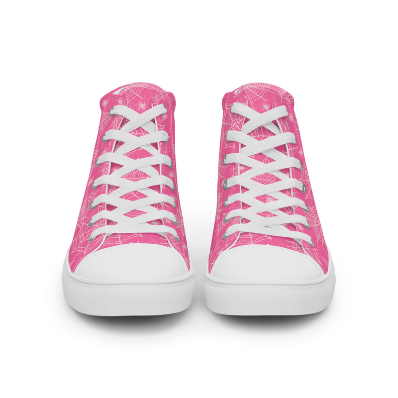 Pink Snowflake High Top #241 - Close Up Detail | HA!LO Canvas Sneakers