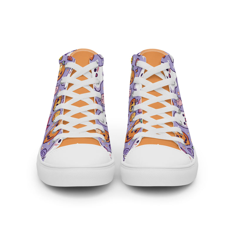 Purple Halloween High Top #243 - Close Up Detail | HA!LO Canvas Sneakers