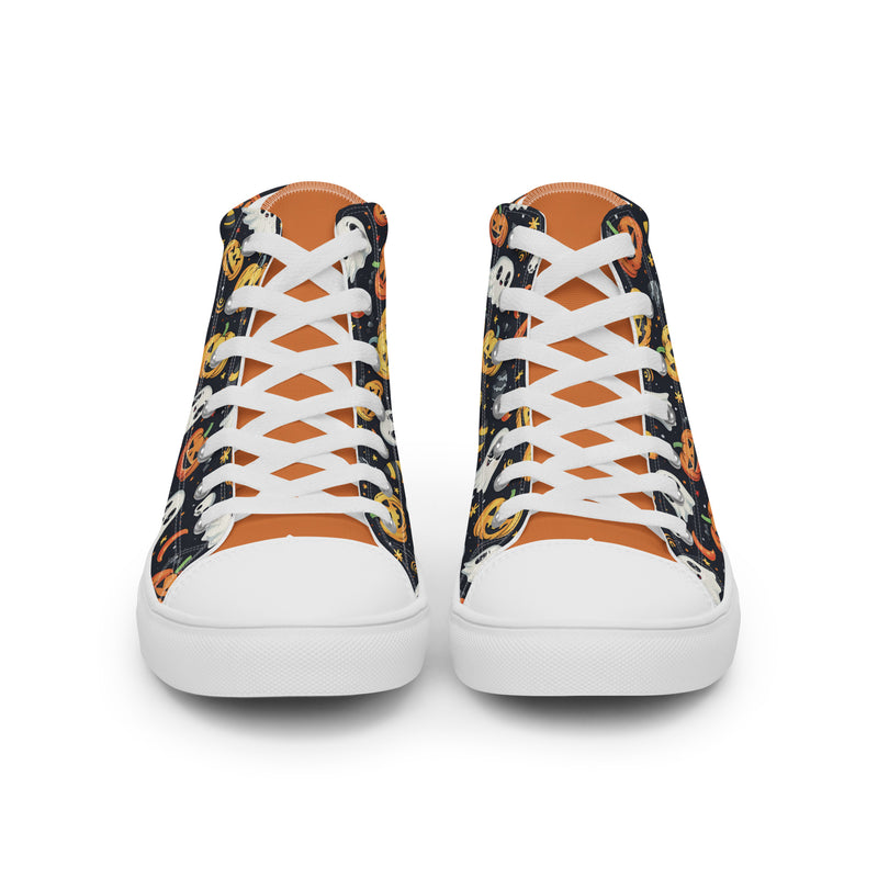 Halloween Ghost High Top #244 - Close Up Detail | HA!LO Canvas Sneakers