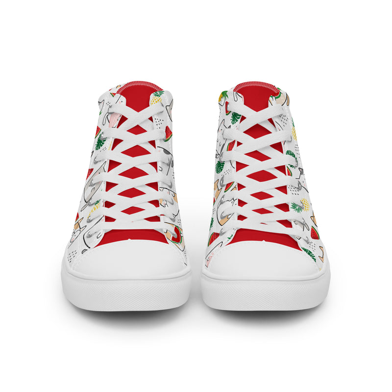 Christmas Cat High Top #247 - Close Up Detail | HA!LO Canvas Sneakers