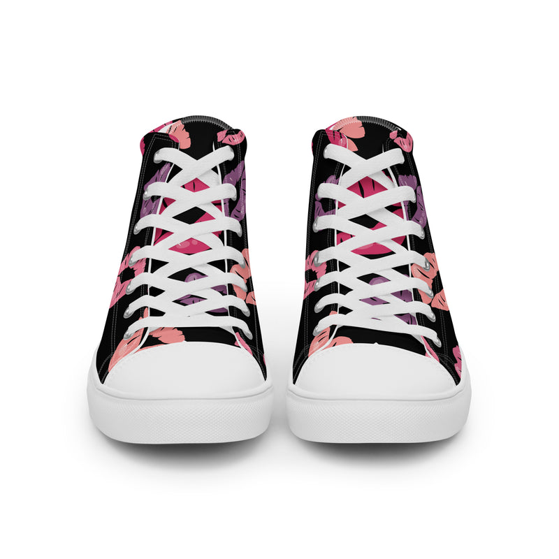 Kiss Print High Top #264 - Close Up Detail | HA!LO Canvas Sneakers