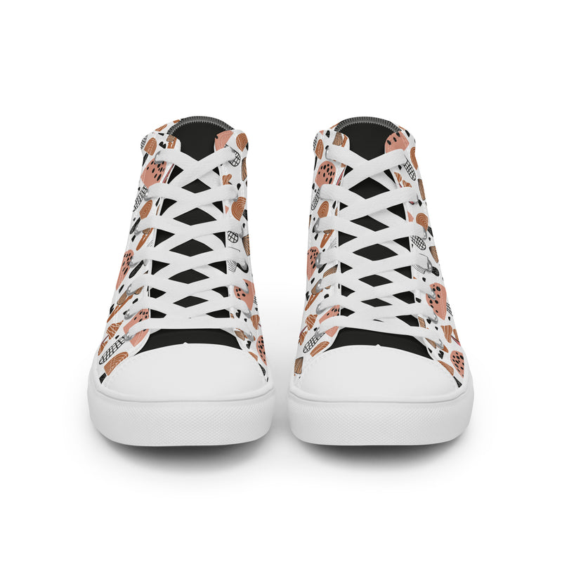 Mushroom Doodle High Top #276 - Close Up Detail | HA!LO Canvas Sneakers