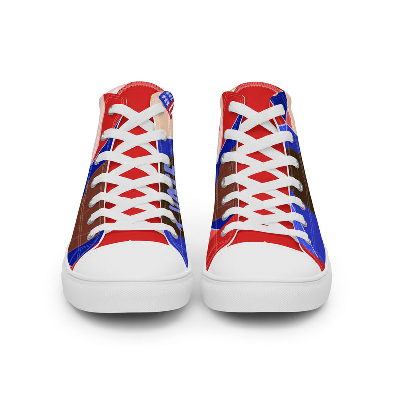 Vote Patriot High Top #295 - Close Up Detail | HA!LO Canvas Sneakers