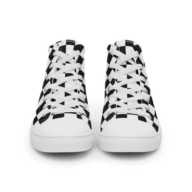 Classic Checker High Top #300 - Close Up Detail | HA!LO Canvas Sneakers