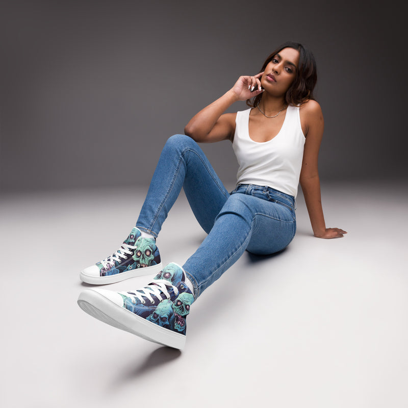 Abstract Color Block High Top #350 - Opposite Side | HA!LO Canvas Sneakers