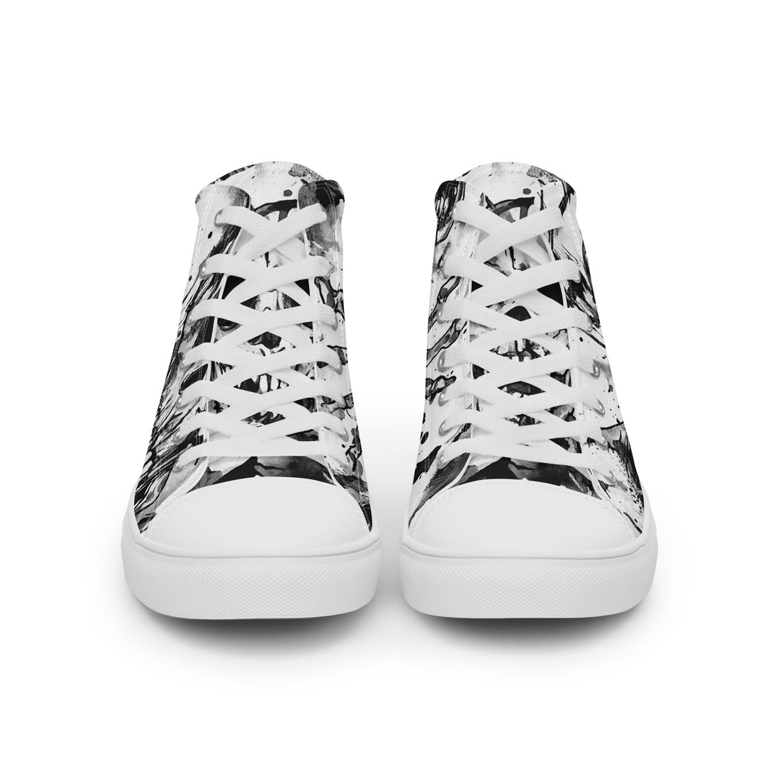 Women's Halloween Skull Splatter High Top Sneakers 340 - ShipSneakers.com