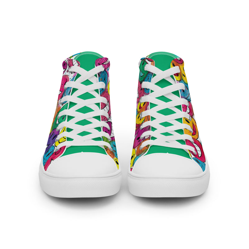 HA!LO Smiley Face #335 — Women’s Canvas High Top