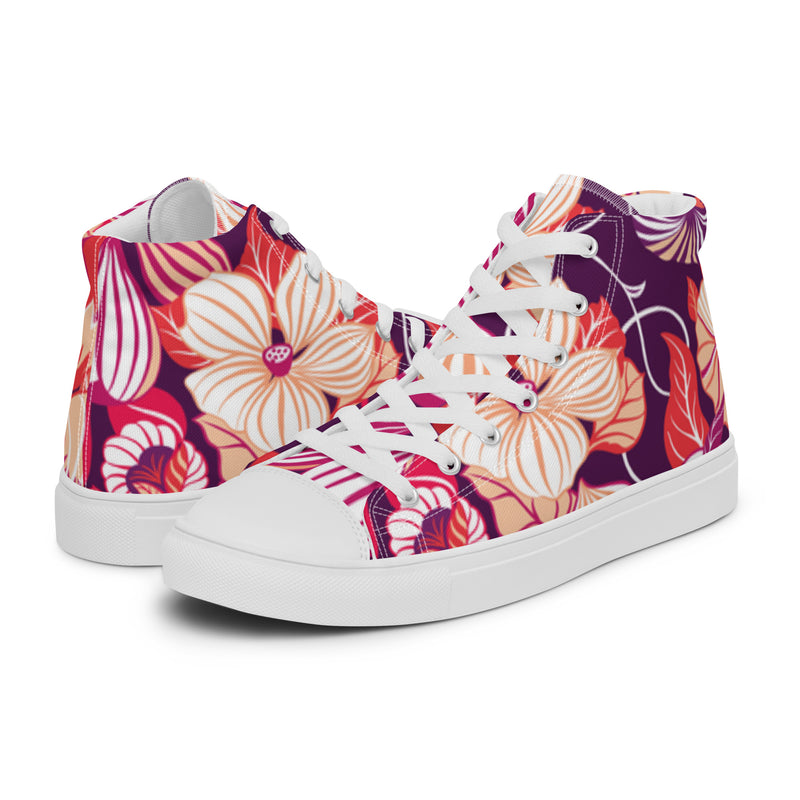 Tropical Bloom High Top #1 - Canvas High Top Sneakers | HA!LO