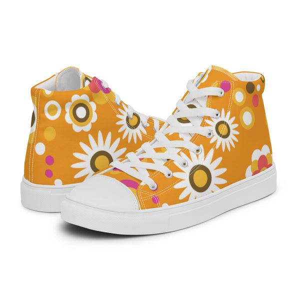 HA!LO Sunflower Orange #3 Women’s Canvas High Top Sneakers