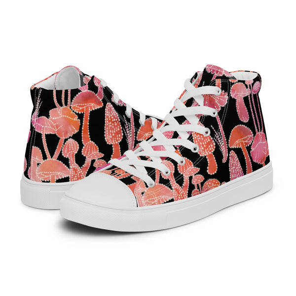 HA!LO Pink Mushroom #6 Women’s Canvas High Top Sneakers