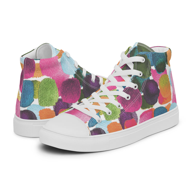 Watercolor Dot High Top #11 - Canvas High Top Sneakers | HA!LO