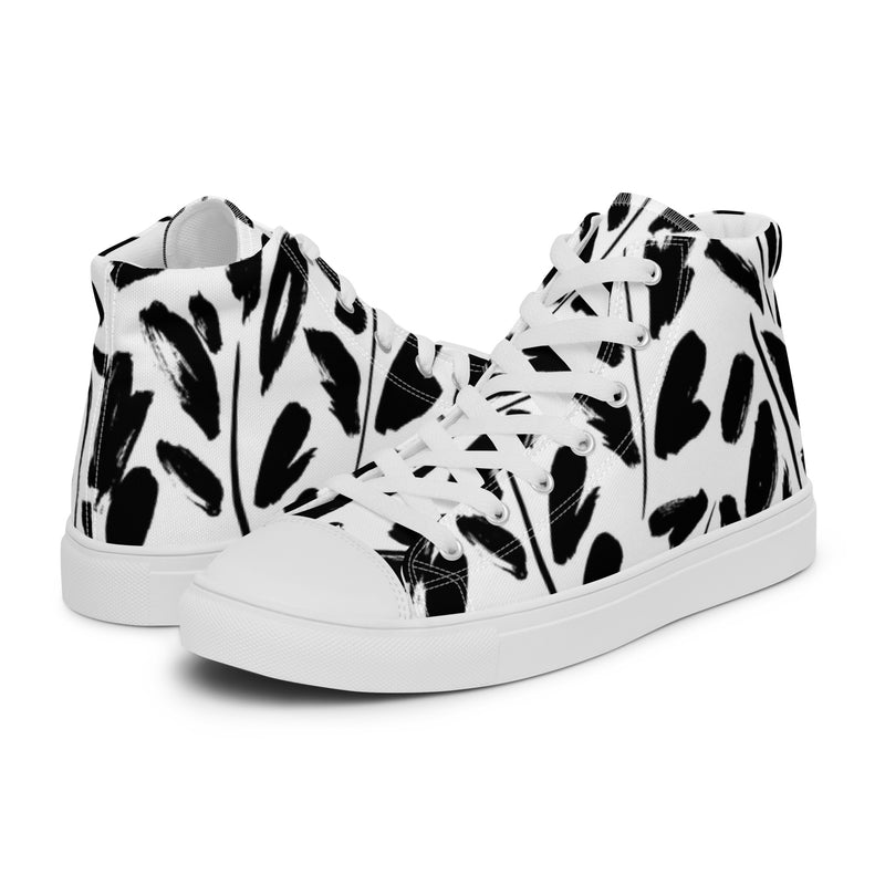 Black Brush High Top #13 - Canvas High Top Sneakers | HA!LO