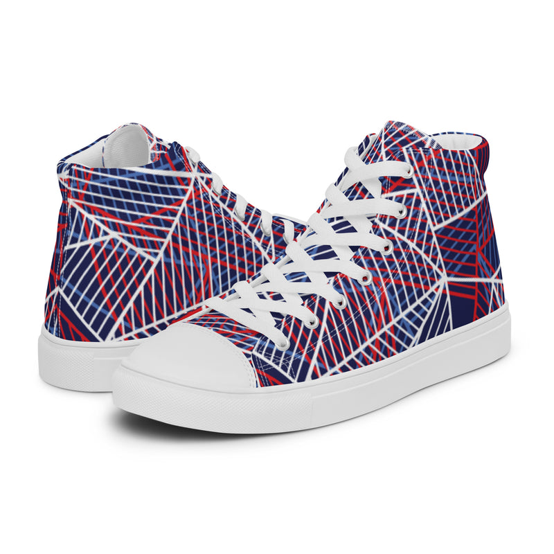 Pink Geometric High Top #15 - Canvas High Top Sneakers | HA!LO