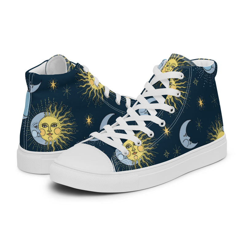 Sun Moon High Top #16 - Canvas High Top Sneakers | HA!LO