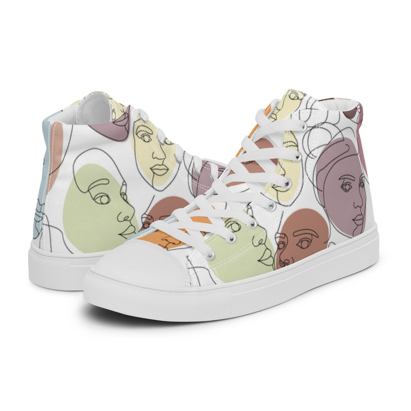 Abstract Face High Top #20 - Canvas High Top Sneakers | HA!LO