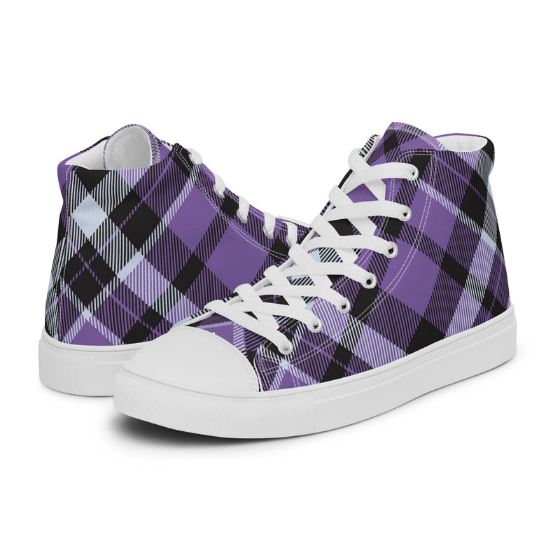Purple Buffalo Check High Top #39 - Canvas High Top Sneakers | HA!LO