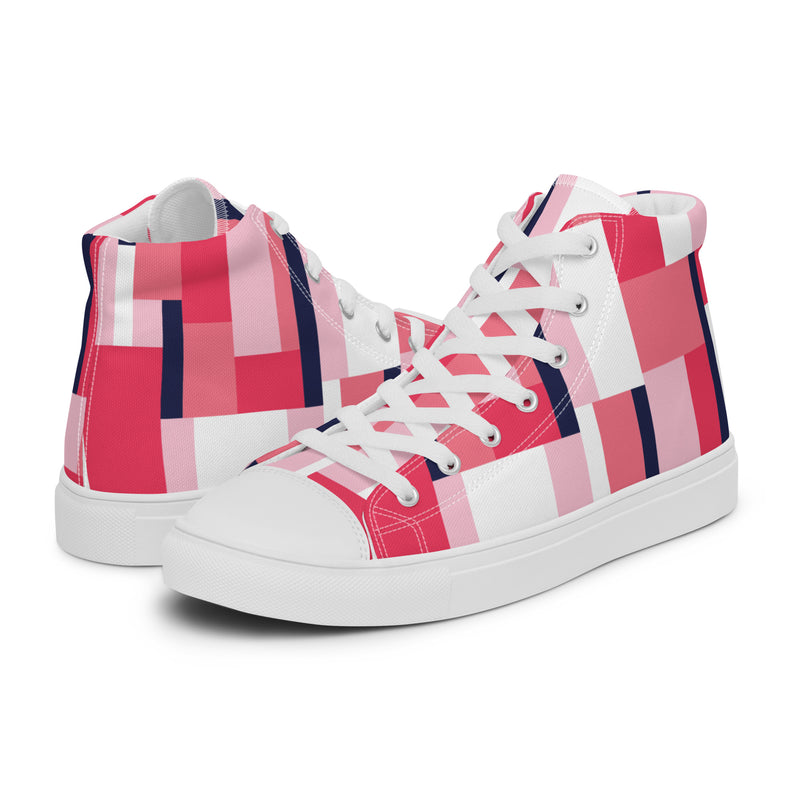 Pink Block High Top #40 - Canvas High Top Sneakers | HA!LO