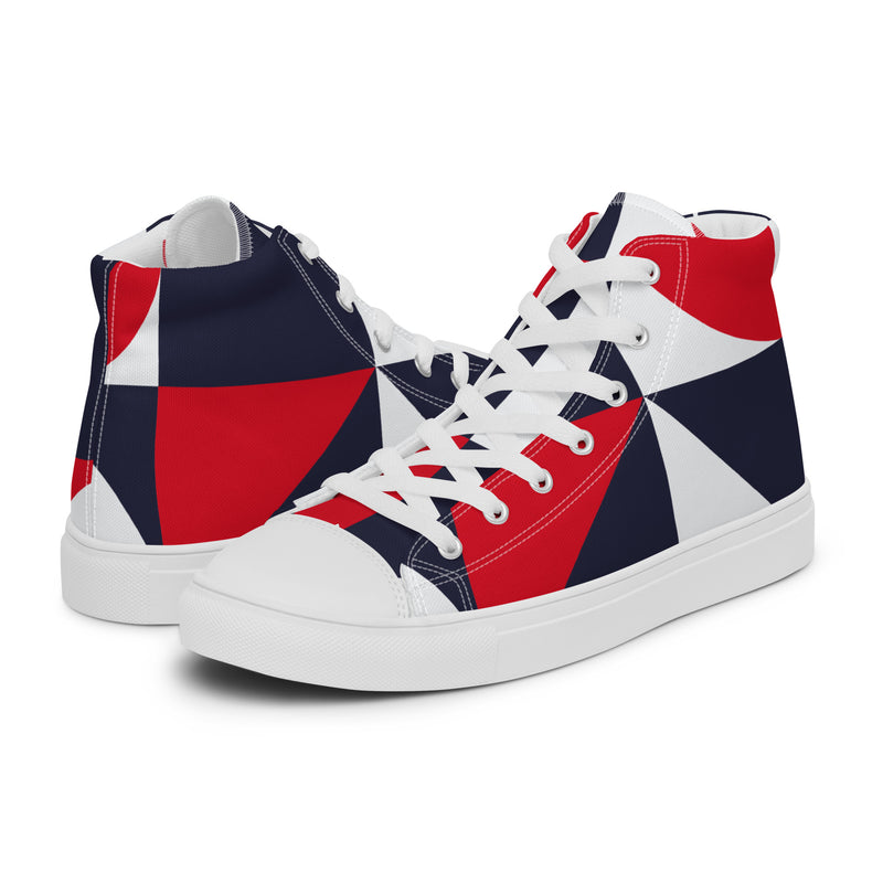 Red Navy Block High Top #43 - Canvas High Top Sneakers | HA!LO