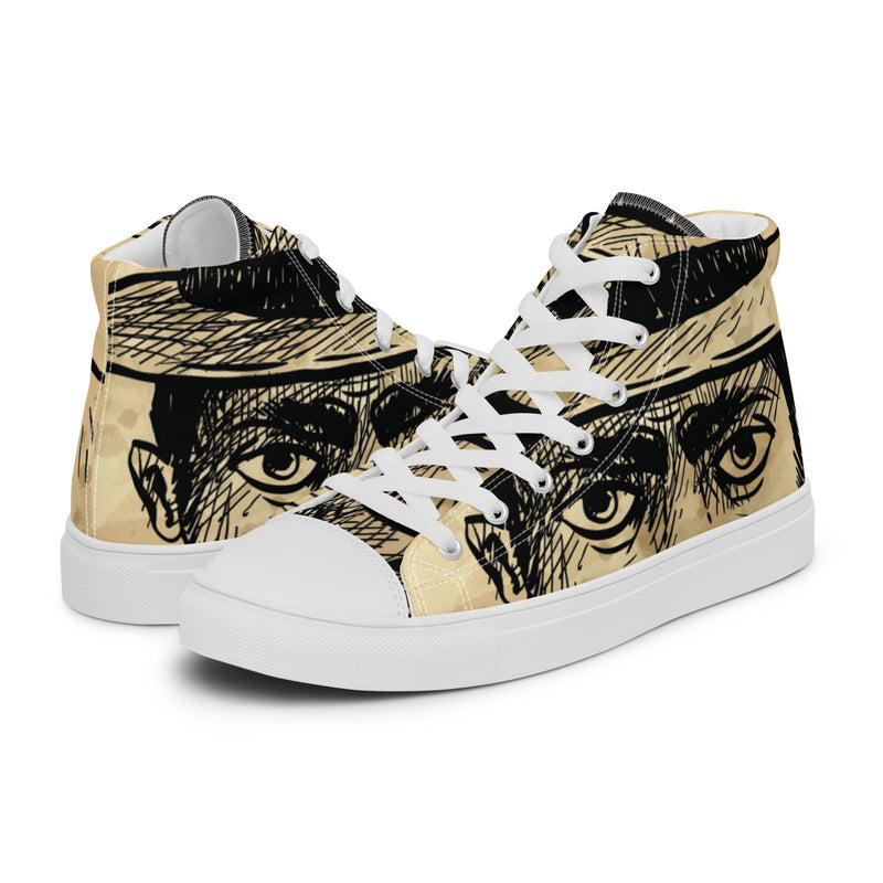 Vintage Portrait High Top #52 - Canvas High Top Sneakers | HA!LO