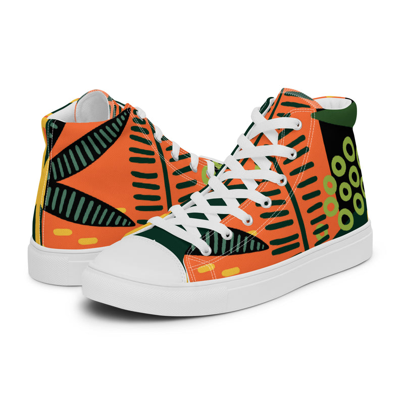 African Print High Top #55 - Canvas High Top Sneakers | HA!LO