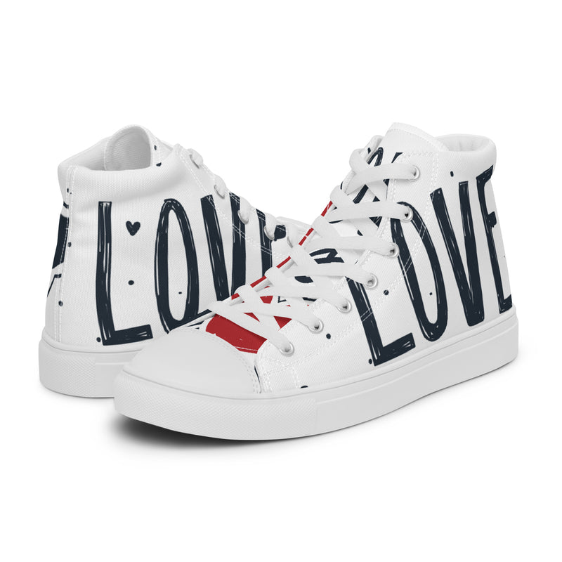 Love Text High Top #59 - Canvas High Top Sneakers | HA!LO