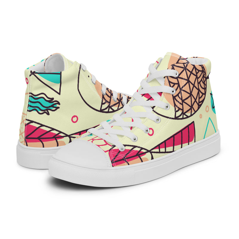 Retro Doodle High Top #66 - Canvas High Top Sneakers | HA!LO