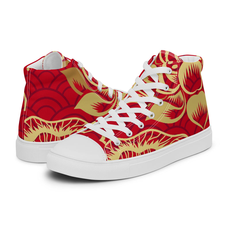 Red Wave High Top #67 - Canvas High Top Sneakers | HA!LO