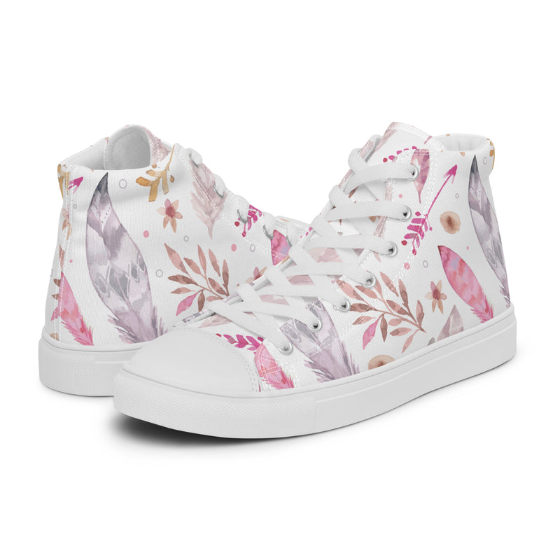 Pink Botanical High Top #68 - Canvas High Top Sneakers | HA!LO