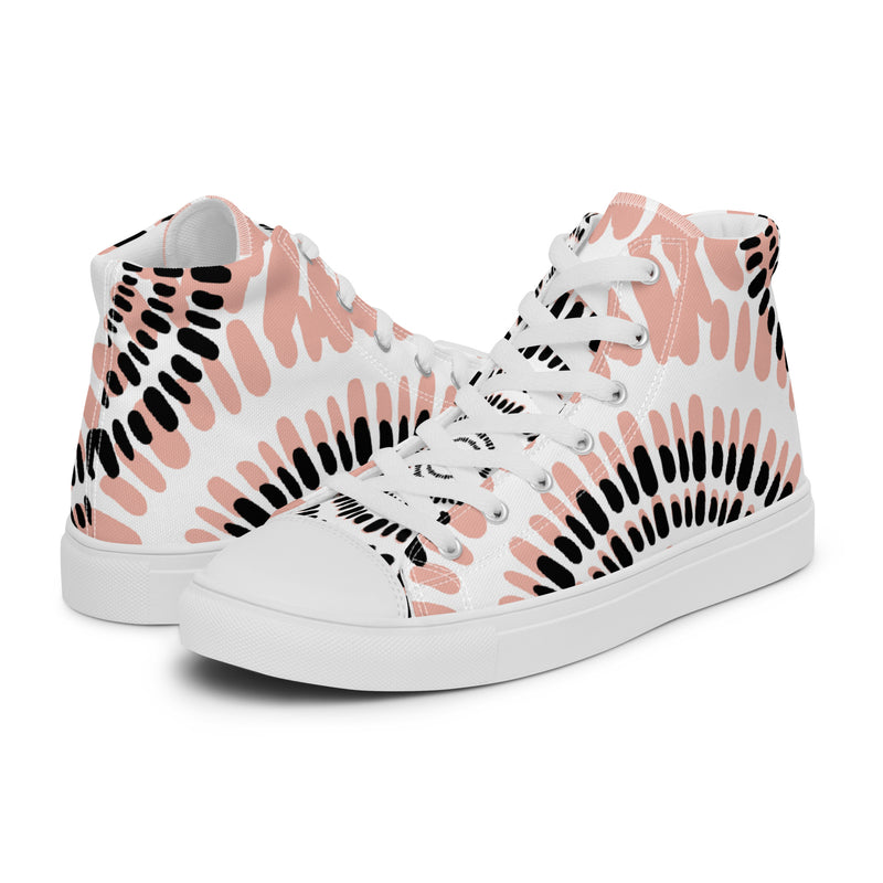 Coral Tie Dye High Top #70 - Canvas High Top Sneakers | HA!LO
