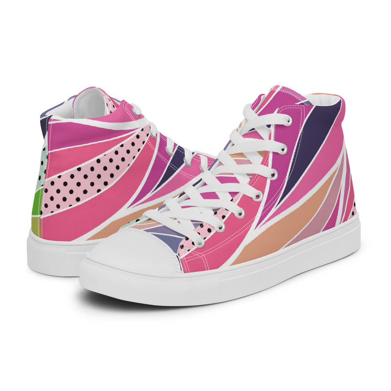 Pink Pop Art High Top #72 - Canvas High Top Sneakers | HA!LO