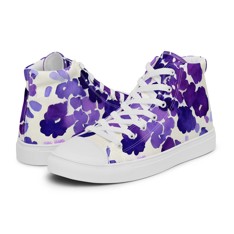 Purple Watercolor High Top #74 - Canvas High Top Sneakers | HA!LO