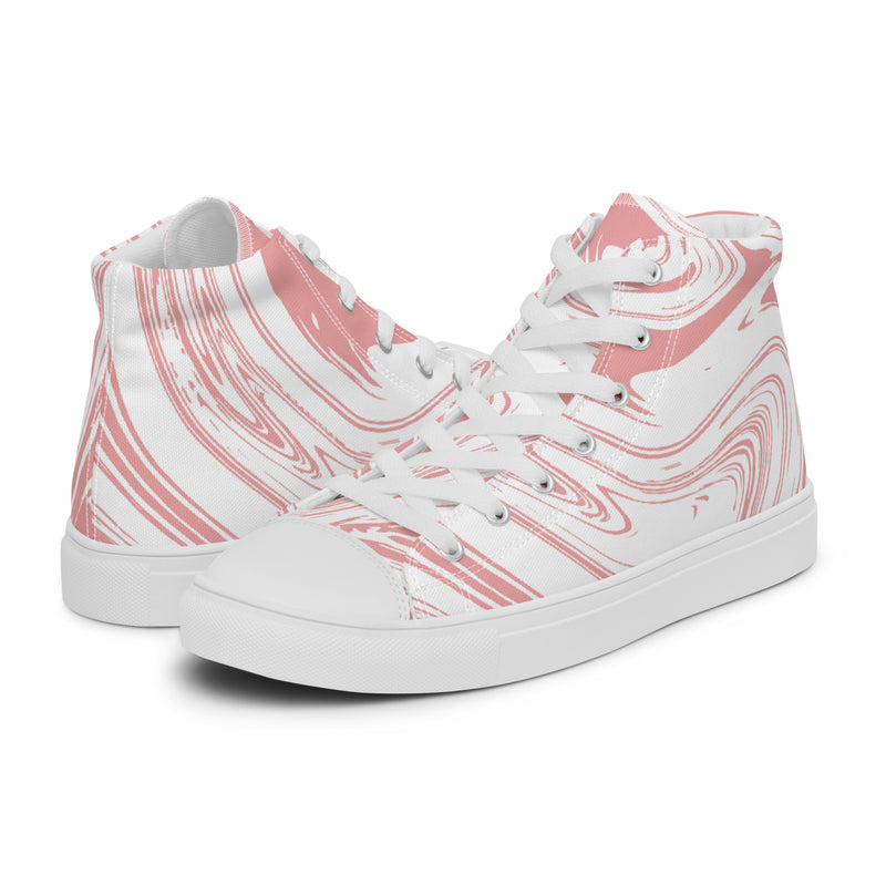 Pink Marble High Top #76 - Canvas High Top Sneakers | HA!LO