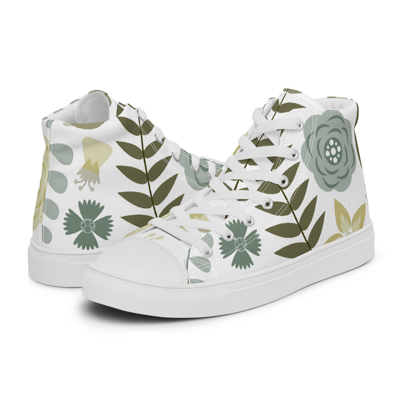 Fern Leaf High Top #78 - Canvas High Top Sneakers | HA!LO