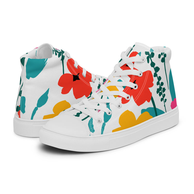 Hibiscus Bloom High Top #80 - Canvas High Top Sneakers | HA!LO