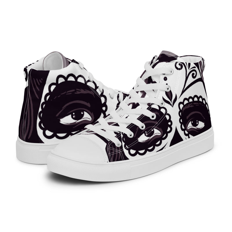 Sugar Skull Art High Top #81 - Canvas High Top Sneakers | HA!LO
