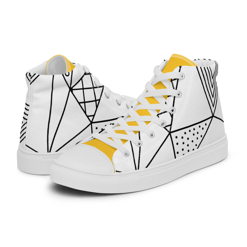Geometric Line High Top #88 - Canvas High Top Sneakers | HA!LO