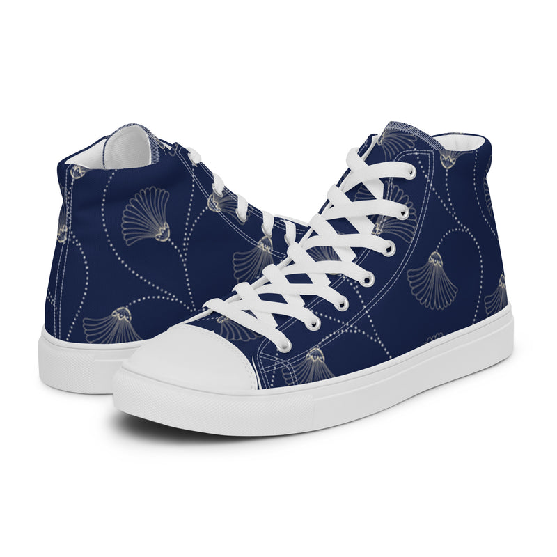 Navy Planet High Top #89 - Canvas High Top Sneakers | HA!LO