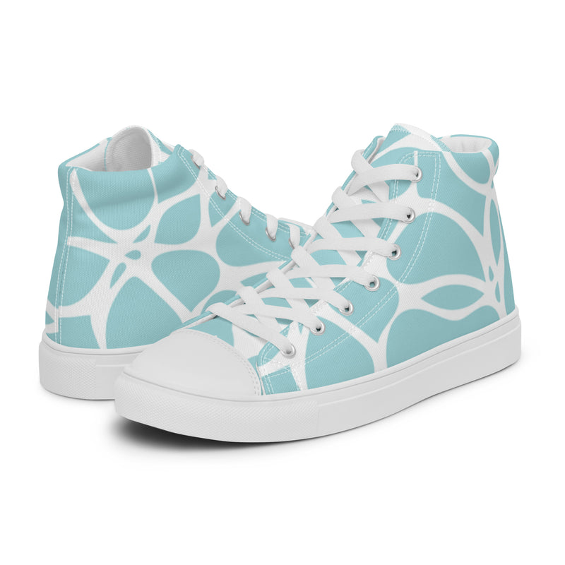 Aqua Mosaic High Top #94 - Canvas High Top Sneakers | HA!LO