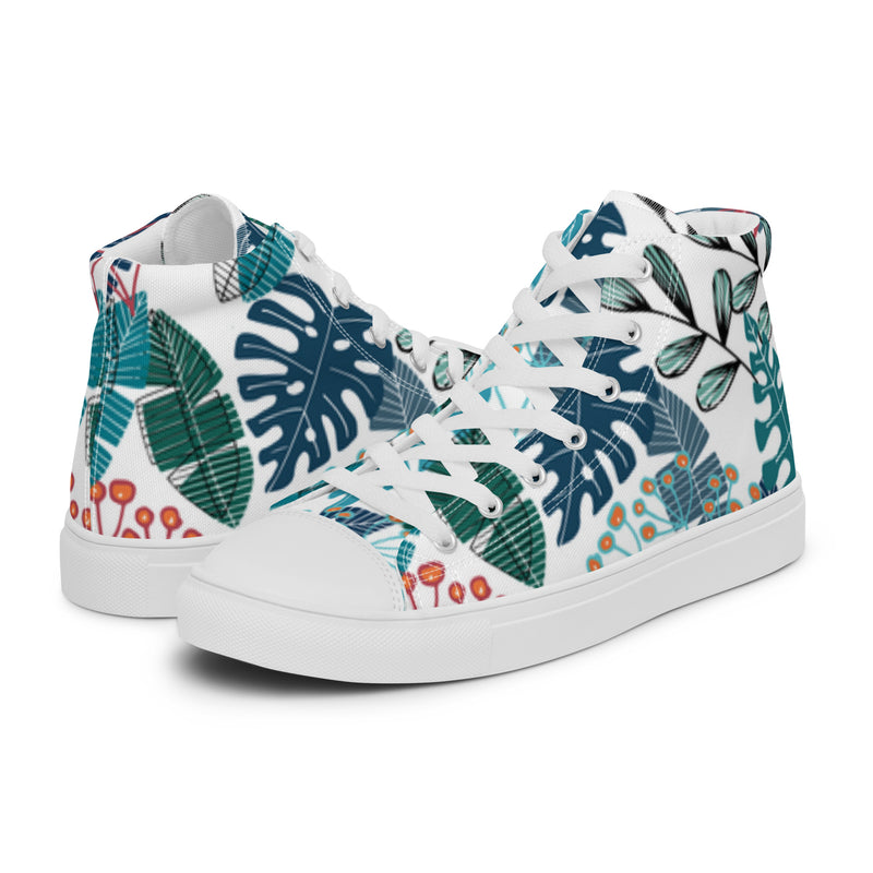 Monstera Palm High Top #96 - Canvas High Top Sneakers | HA!LO