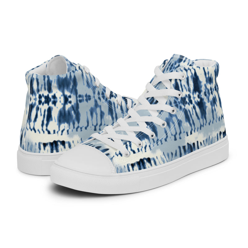 Blue Tie Dye High Top #98 - Canvas High Top Sneakers | HA!LO